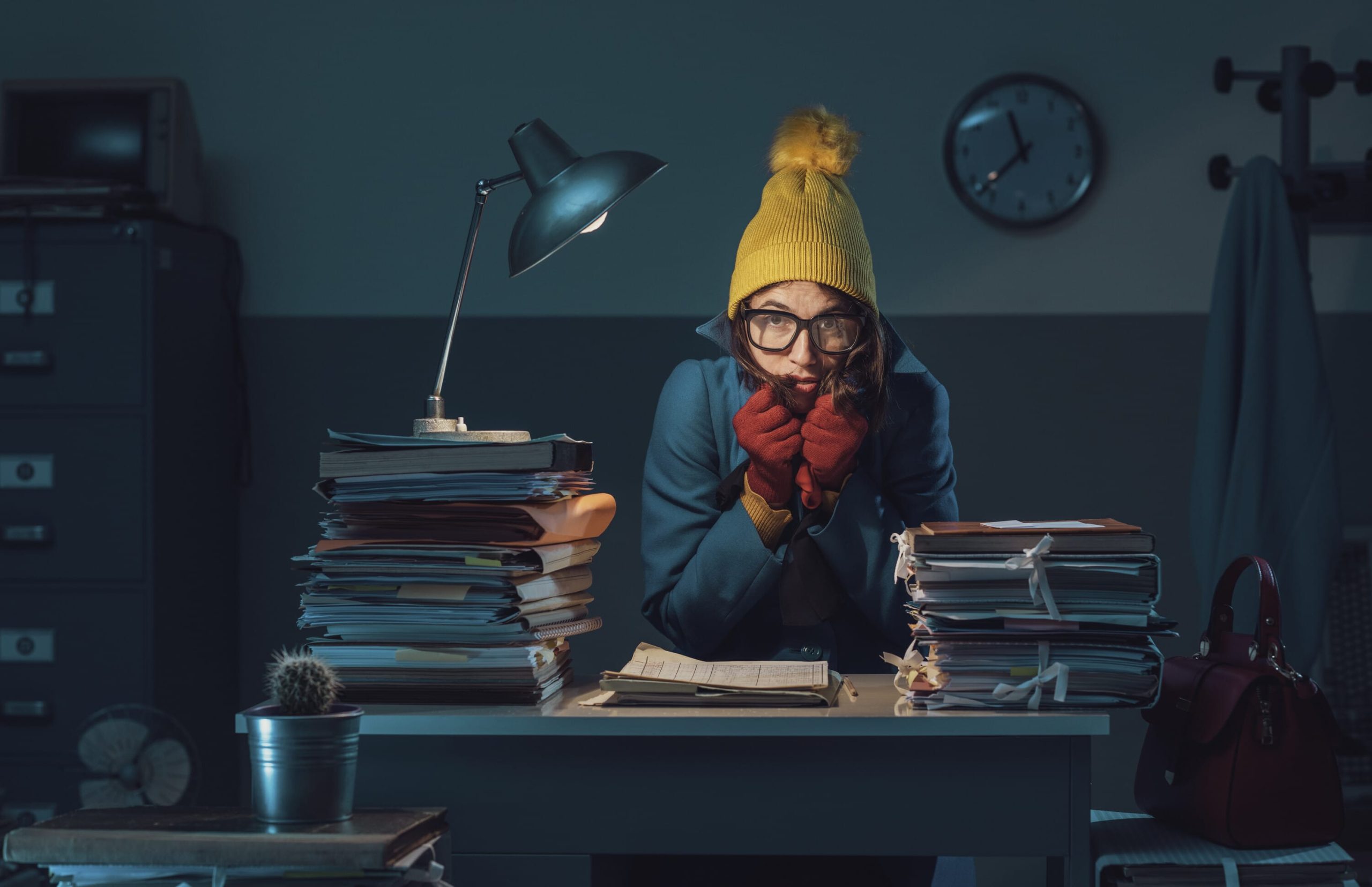 a person sitting on a desk