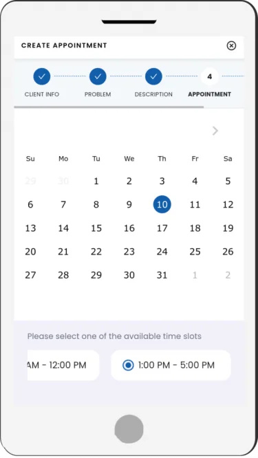 calendar on smart phone